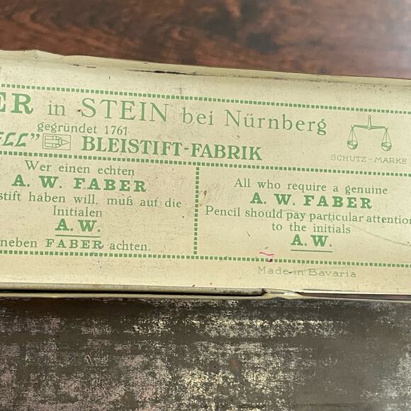 AW Faber Castell Pencil Tin Case Box Vtg Metal Germany EMPTY Draw Drafting READ - Picture 10 of 11
